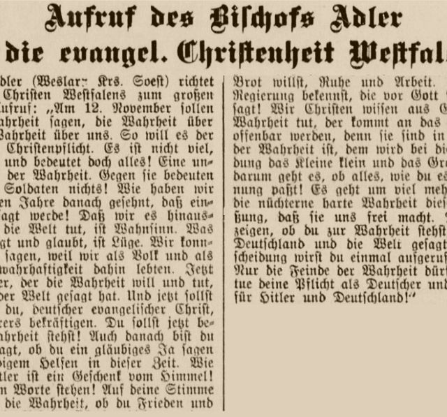 Wahlaufruf Adler 1933